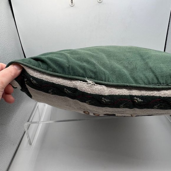 Vintage Tapestry Christmas Old World Santa Reindeer Toss Throw Pillow 16x16" - Picture 10 of 12